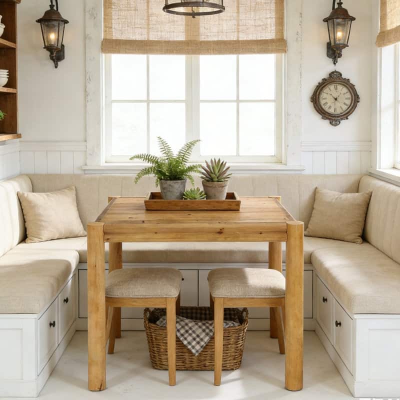 39.37'' Solid Wood Square Dining Table, Small Kitchen Table for 4