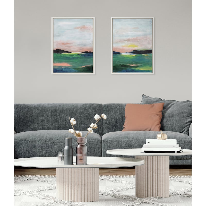 Kate and Laurel Sylvie Golden Coast Framed Canvas by Nikita Jariwala