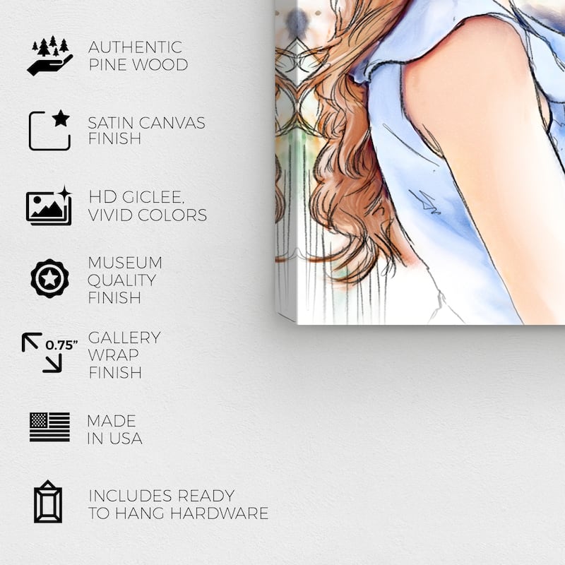 Wynwood Studio Canvas Fashion and Glam Light Blue Derby White and Light Blue Modern & Contemporary Wall Art Canvas Print