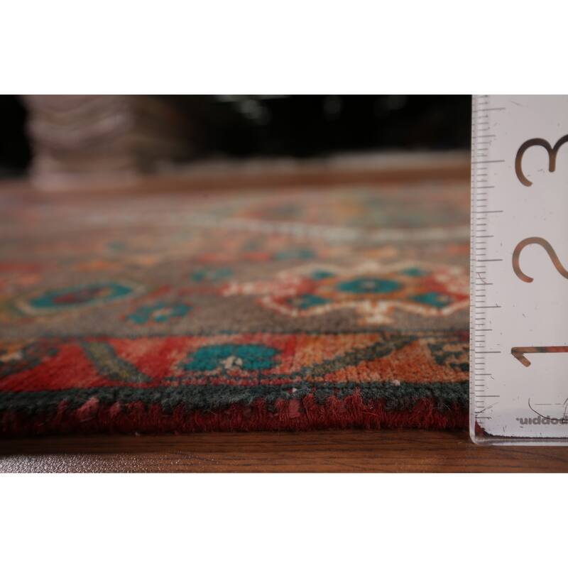 Tribal Heriz Persian Vintage Runner Rug Handmade Wool Carpet - 3'9" x 11'11"