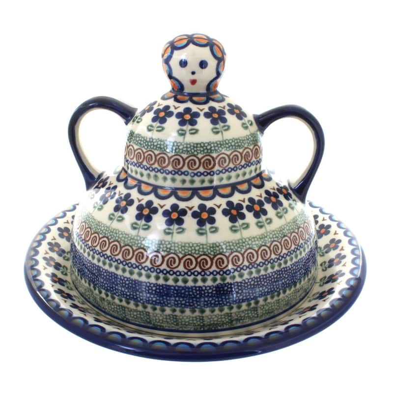 Blue Rose Polish Pottery 91 Vena Cheese Lady