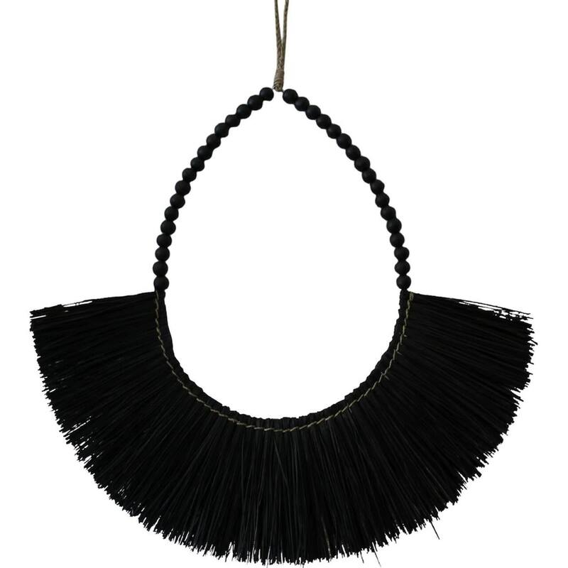 Artissance 30 in. Tall Black/Natural Finish Straw Wall Decor Small