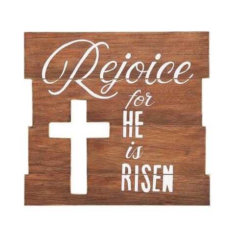 Rejoice For He Is Risen Wall Sign, Home Decor, 1 Piece