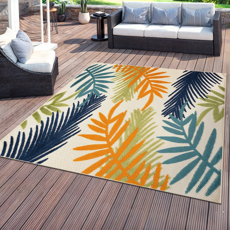 Evora Palm Frond Indoor/Outdoor Area Rug