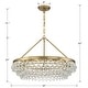 preview thumbnail 5 of 5, Calypso 6 Light Crystal Teardrop Vibrant Gold Chandelier - 30'' W x 20'' H