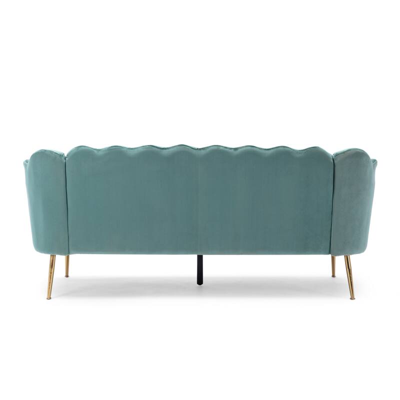 Reitz Glam Velvet Shell 3 Seater Sofa by Christopher Knight Home - 76.25" L x 29.25" W x 33.50" H