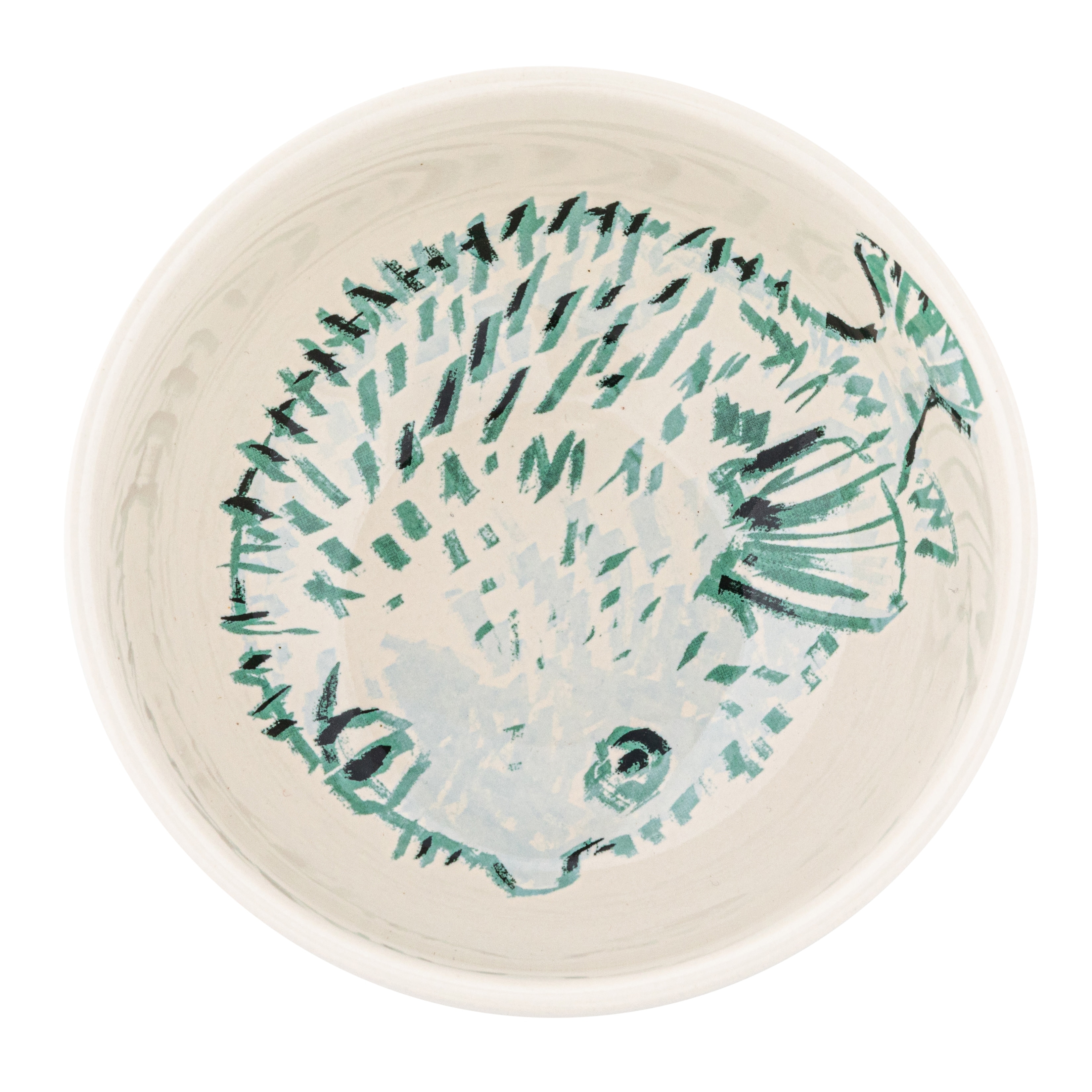 Stoneware Cereal Bowl Dinnerware Set with Sea Animal Designs 6.0 L x 6.0 W x 2.9 H Cream 6 Piece