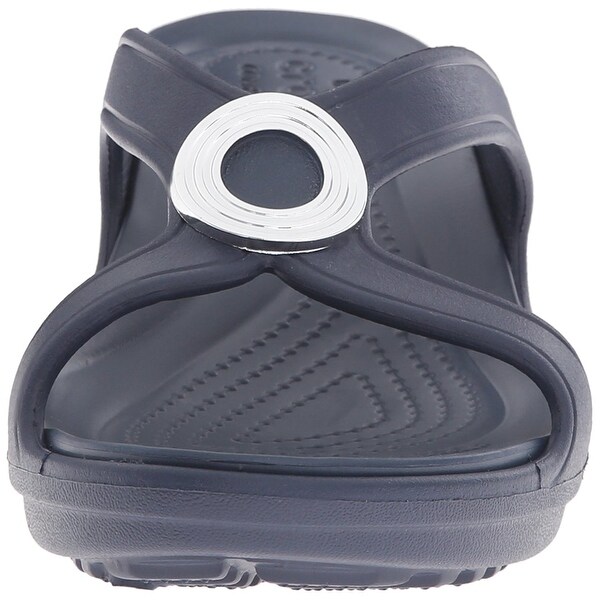 crocs women's sanrah beveled circle wedge sandal