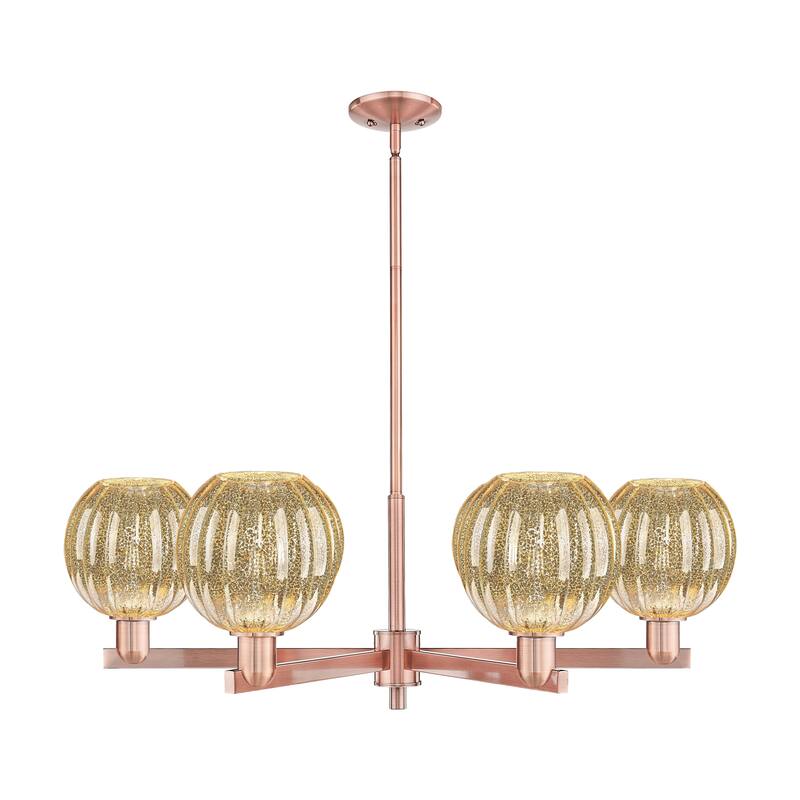 Innovations Lighting Downtown Urban - Preston - 6 Light 24" Globe Shade Stem Hung Chandelier