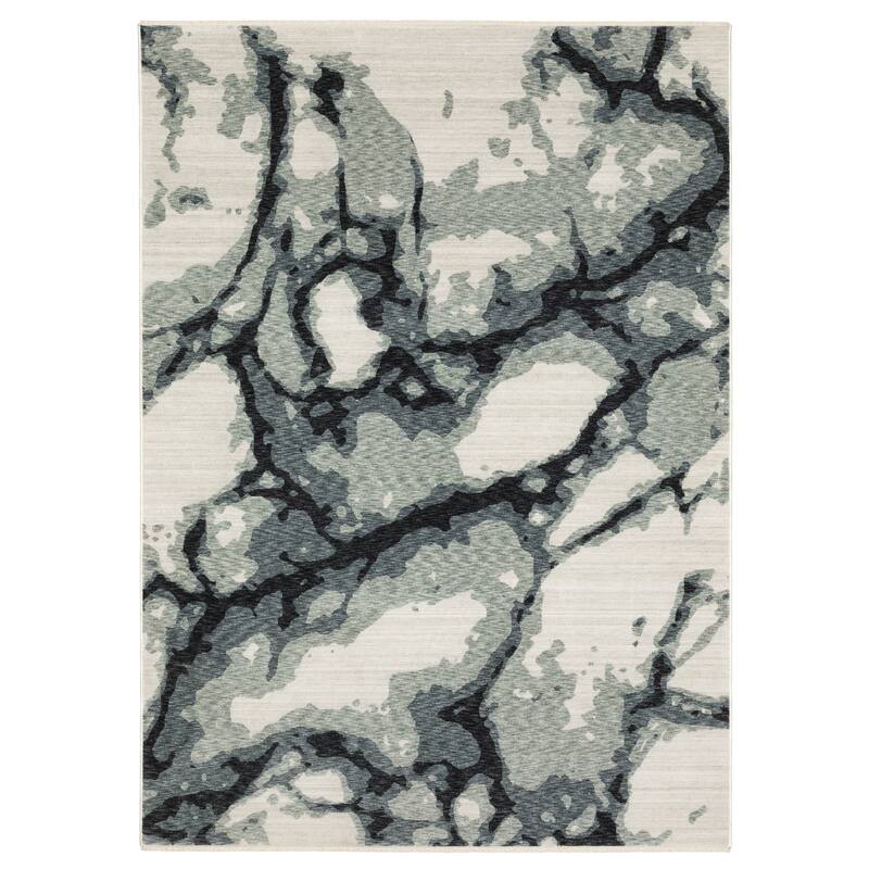 Style Haven Estella Abstract Elements Blue/ Ivory Area Rug - 2' 3" x 7' 6" - Runner