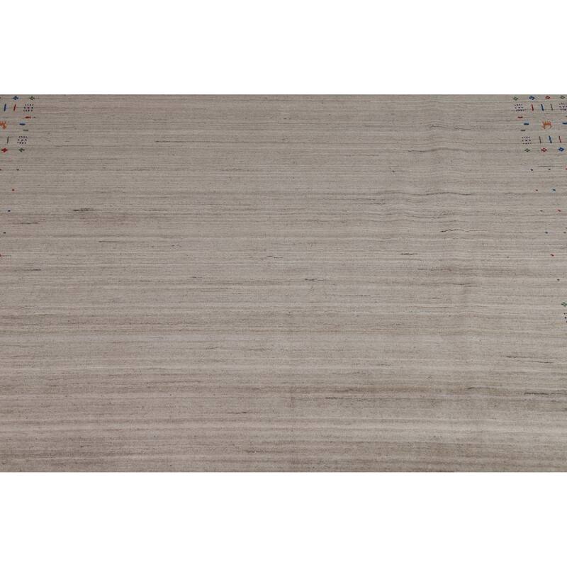 Tribal Gabbeh Indian Area Rug Hand-Knotted Wool Carpet - 8'4" x 9'10"