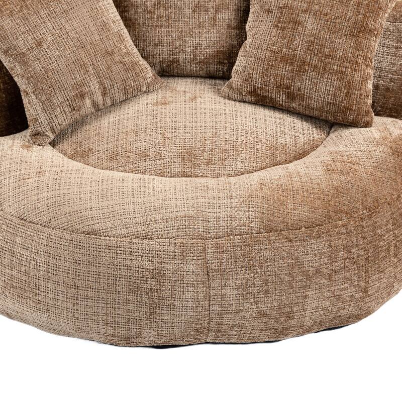 Chenille Lazy Sofa with Pillows