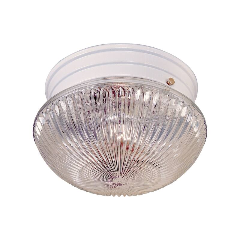 Elk Home Ceiling Essentials White With Ribbed Glass Flush Mount