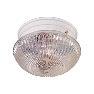 Elk Home Ceiling Essentials White With Ribbed Glass Flush Mount