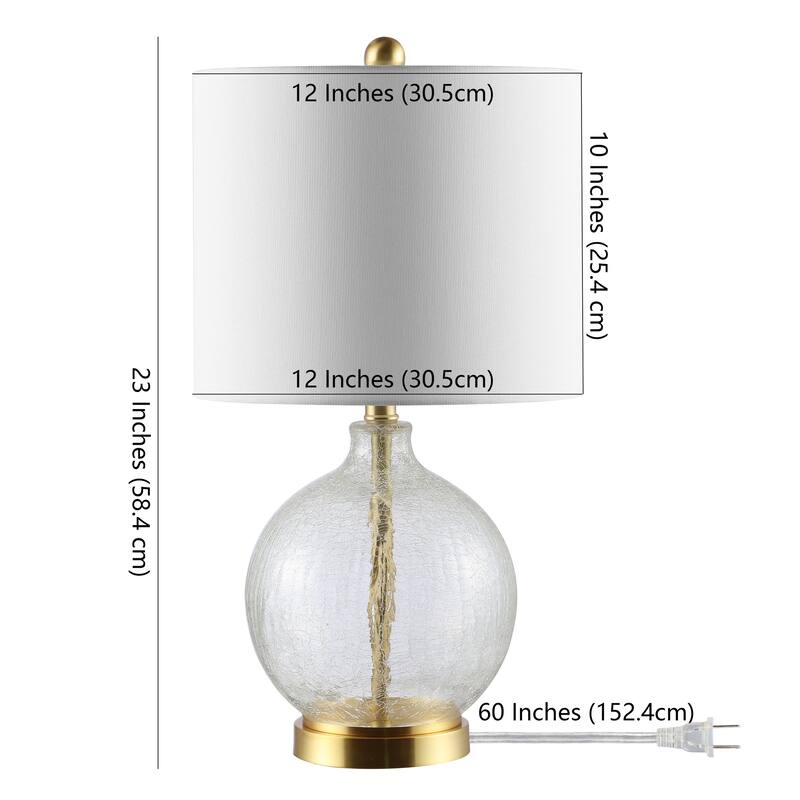 SAFAVIEH Lighting 22-inch Lovell Glass Table Lamp - 11" x 11" x 22"