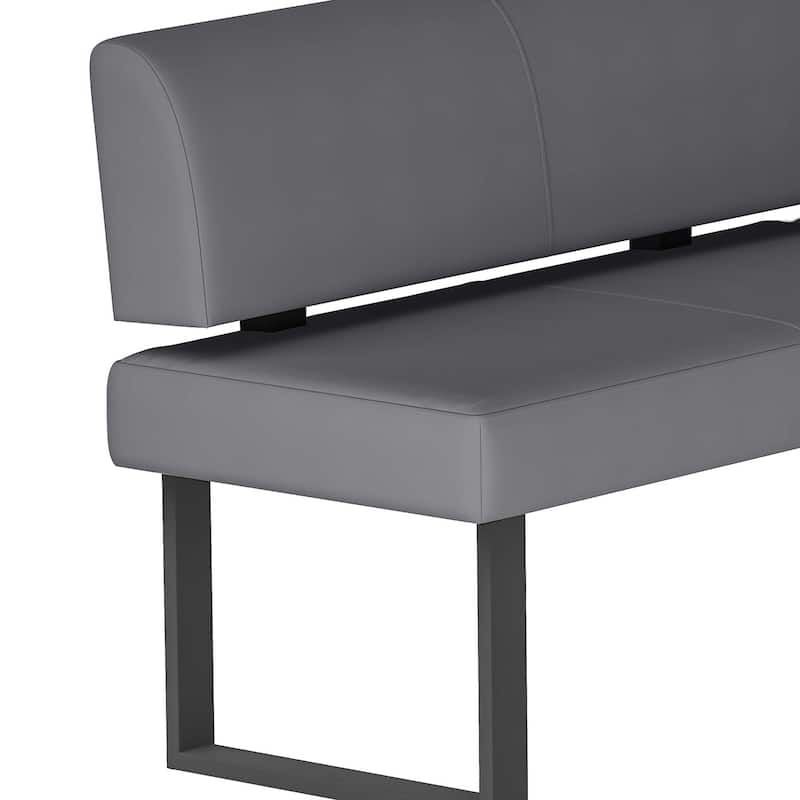 Somette Lillian Gray Upholstered Nook with Steel Legs