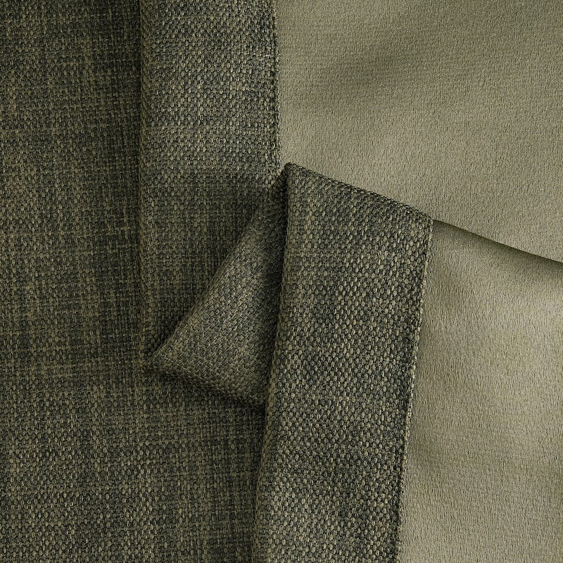 Exclusive Fabrics French Pleated Textured Faux Linen Room Darkening Curtains for Bedroom & Living Room Curtains Single Panel