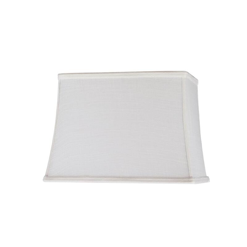 Aspen Creative Rectangle Hardback Shape Spider Construction Lamp Shade in Off White Top: (6"+12") Bottom: (8+14")  x Height: 10"