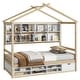 preview thumbnail 23 of 57, Wooden House-shaped Twin House Bed with Bedside Built-in Storage Shelves,Under Bed Storage,Kids and Baby