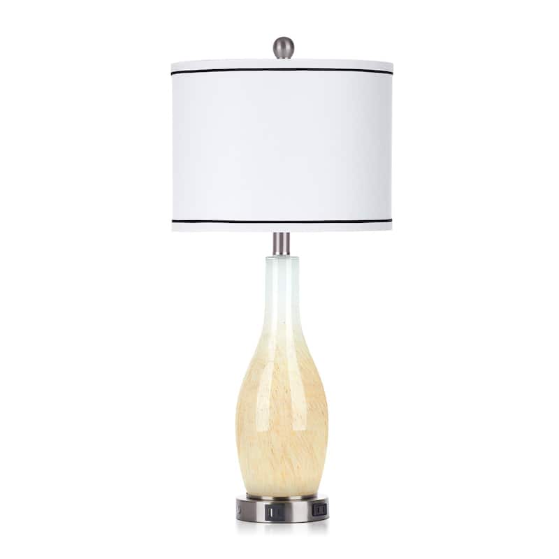 26.5'' Table Lamp with Nightlight 2in1 with Glass Vase Style (Set of 2) - 12'' x 12'' x 26.5'' (L x W x H)