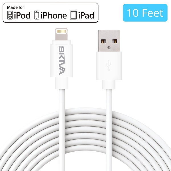 Skiva USBLink Extra Long (10 feet / 3m) 8-pin Lightning Sync and Charge Apple MFi Certified Cable for iPhone X 8 8Plus 7 6s Plus