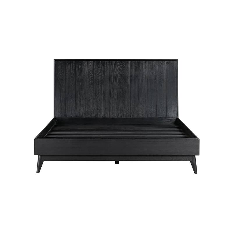 City Chic Platform Bed Frame - Black Brushed Oak Wood - Modern Bedroom Furniture