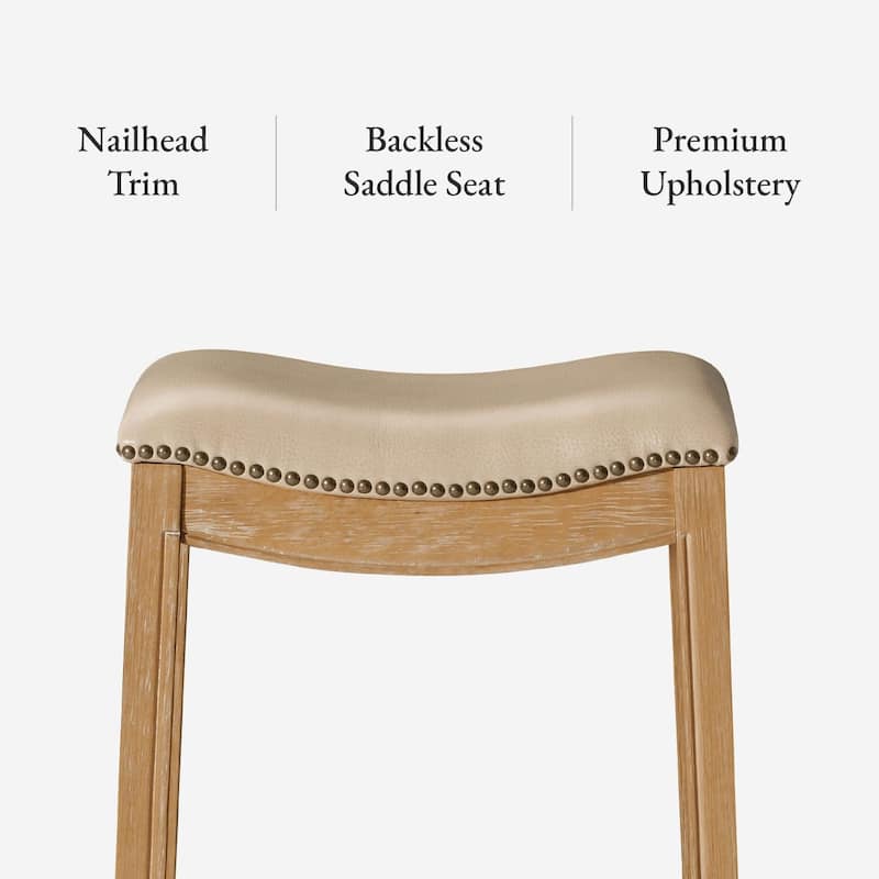 Maven Lane 26" Adrien Saddle Kitchen Counter Height Stool