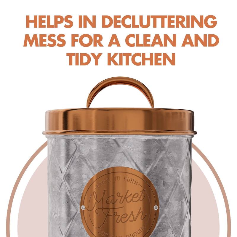 Amici Bristol Metal Canister Galvanized and Copper