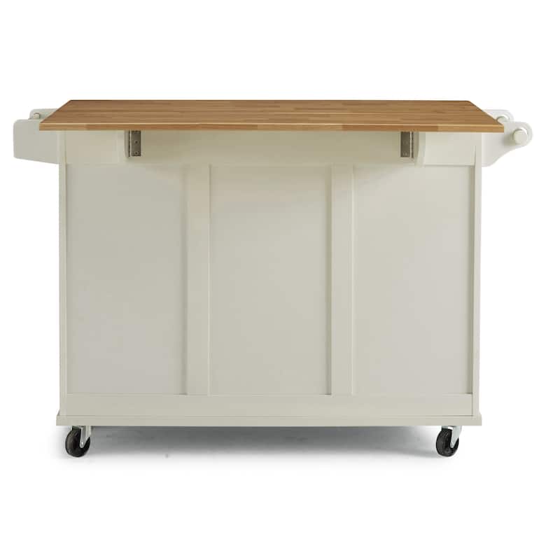 Homestyles Dolly Madison Off-White Wood Kitchen Cart - N/A