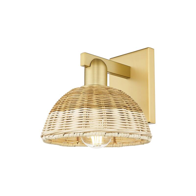 Innovations Lighting Downtown Urban - Natural Ballston Dome - 1 Light 7" Wall-mounted Sconce with Basketweave Shade