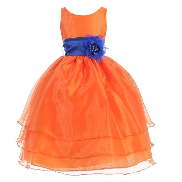 orange and blue bridesmaid dresses