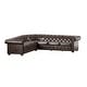 preview thumbnail 18 of 38, Knightsbridge Chesterfield L-shaped Sectional by iNSPIRE Q Artisan Brown Bonded Leather