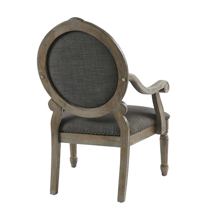 Madison Park Cole Grey Exposed Wood Arm Chair