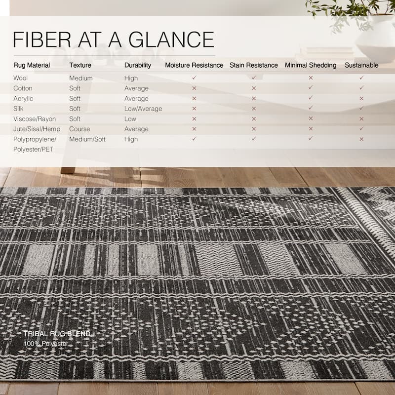 Mateo Machine Washable Tribal Area Rug