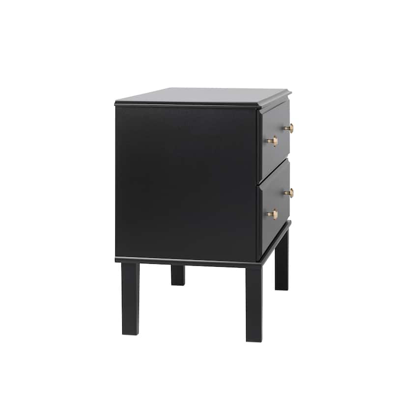 Prepac Lux 27.75" W Nightstand Bedside Table, Nightstand for Bedroom, End Table with 2 Drawers