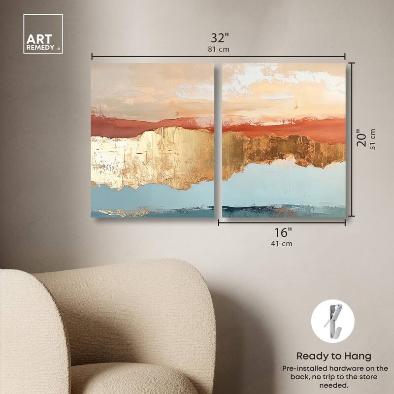 Earthy Glow III Canvas Set of 2 by Art Remedy, Gallery Wrapped