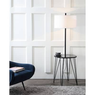 SAFAVIEH Lighting 58-inch Ciro Side Table Floor Lamp - 19" x 19" x 58"