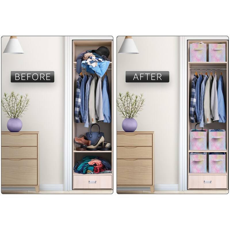 Storage Cube Bins (Set of 6) - 10.75" L x 10.75" W x 11" H