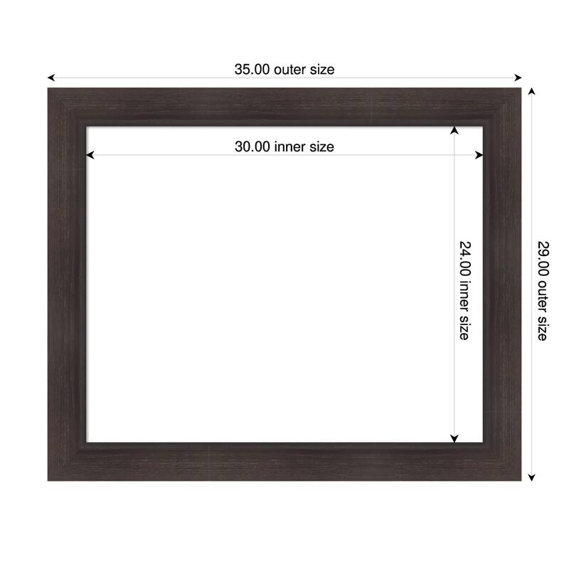Sloped Framed Dry Erase Magnetic Board - 35 x 29 in - Sloped Espresso