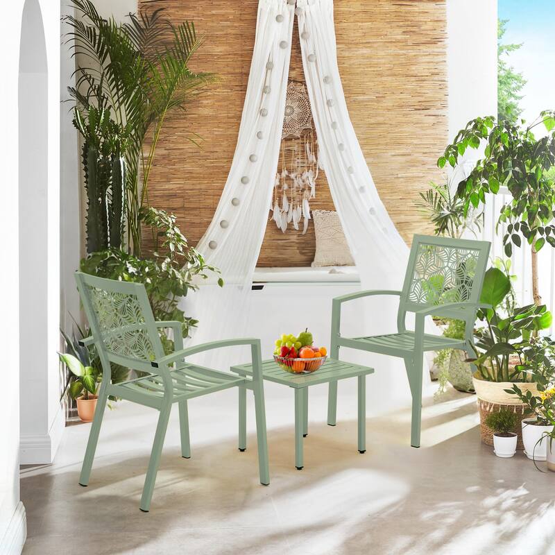 Outdoor 3-Piece Bistro Set, Foldable Patio Dining Sets, Rust-Resistant, Lightweight, Easy to Clean, for Balcony, Garden, Pool