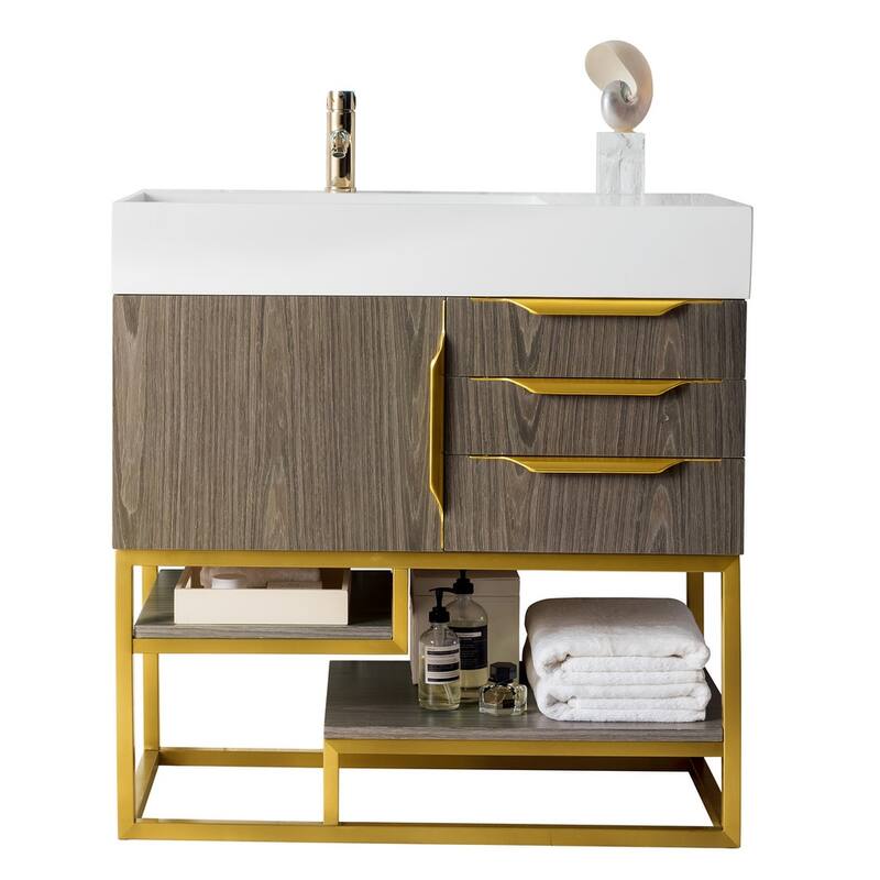 James Martin Vanities 983-V36-R-RG-GW Columbia 36" Free Standing - Ash Gray