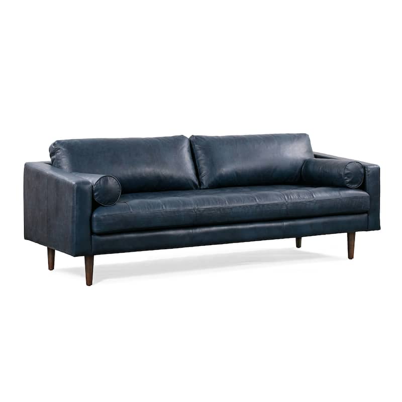 Poly & Bark Napa 88.5" Sofa - Genuine Italian Leather - Midnight Blue
