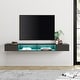 preview thumbnail 37 of 41, WAMPAT 70 inch Floating TV Shelf for Wall with LED Light for Living Room - 70 inch Black&16-color Light