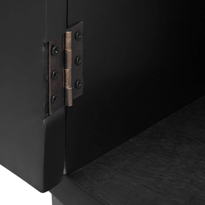 Curved Design Storage Cabinet with Adjustable Shelves and Drawer