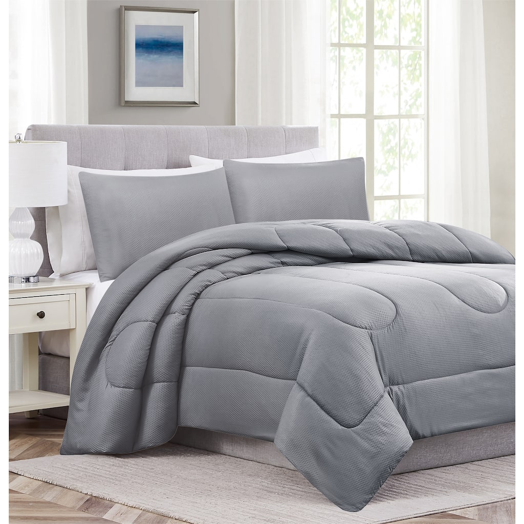 Encino Embossed Comforter Set Charcoal