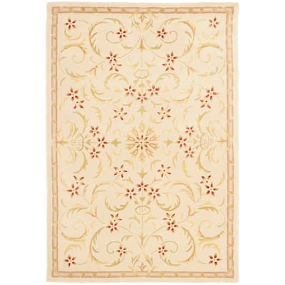 SAFAVIEH Handmade French Tapis Tracee Shabby Chic Oriental Wool Rug