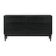 preview thumbnail 40 of 47, Artemio Black or Walnut Wood 4 Piece Bedroom Set with Grey Upholstered Headboard