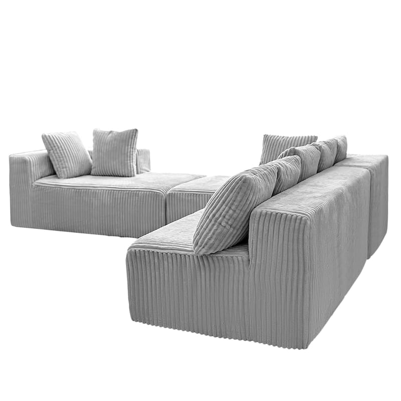 GDFStudio - American Design Modular 130" U-Shaped Sectional Sofa, Chaise Lounge with Reversible Layout