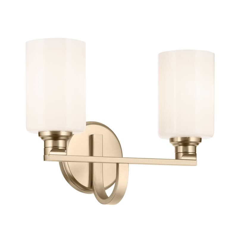 Kichler Lighting Gioe 14.25" 2-Light Vanity Light with Opal Glass in Champagne Bronze