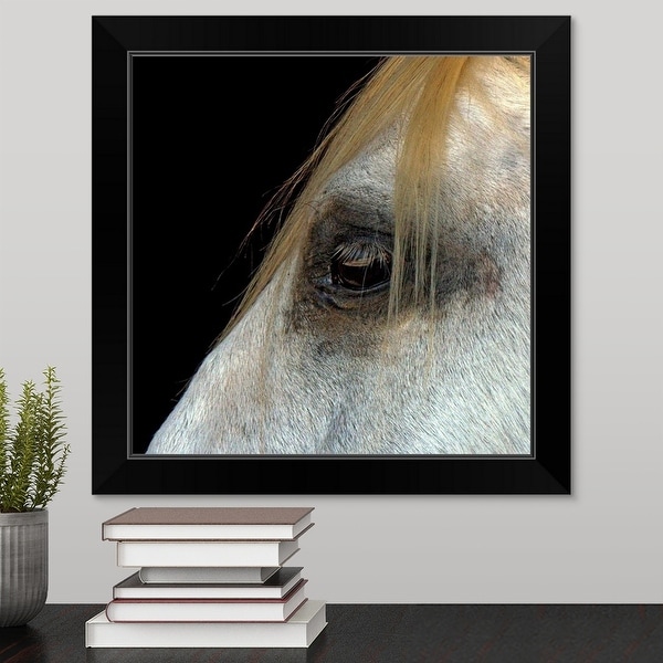 "White Horse." Black Framed Print